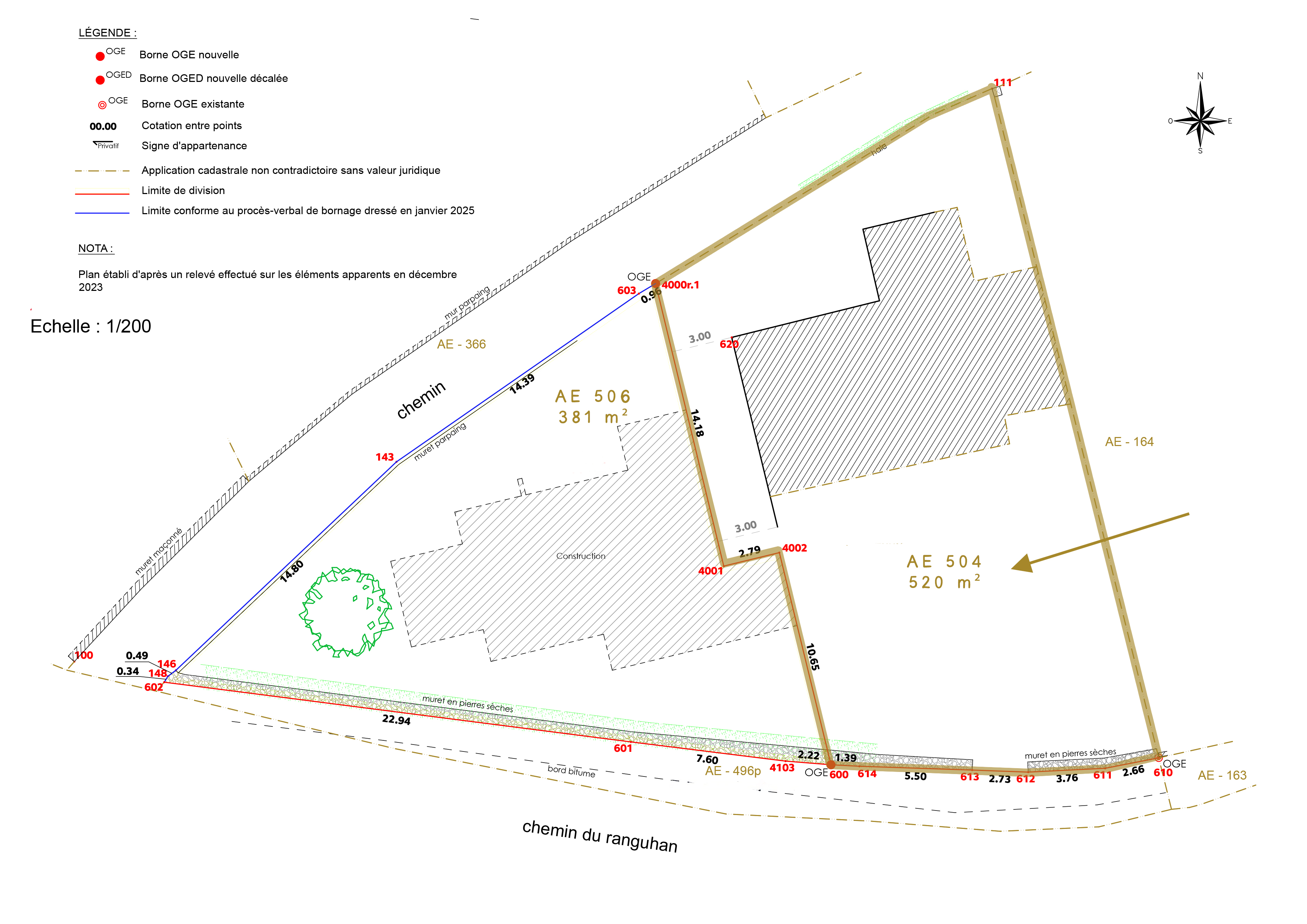 Plan de division parcellaire